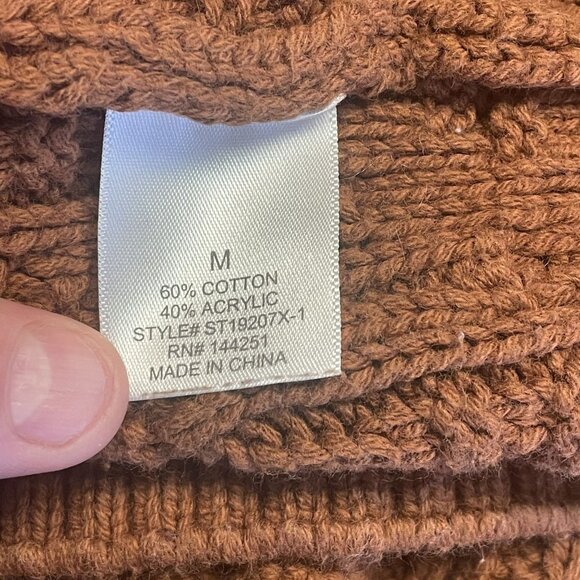 Womens Cottagecore Bobble Cable Knit Rustic Sweater Medium Crochet Country Chic - Picture 9 of 10